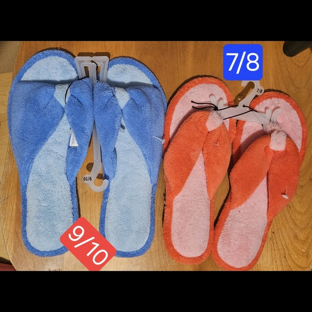 Cozy Blue and Pink House Slippers